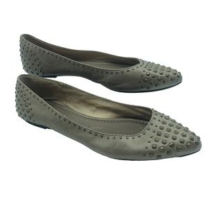 FRYE Regina Studded Leather Pointed-Toe Ballet Flats Size 9.5
